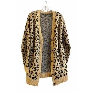 Love Tree Leopard Print Button-Up Cardigan Sweater